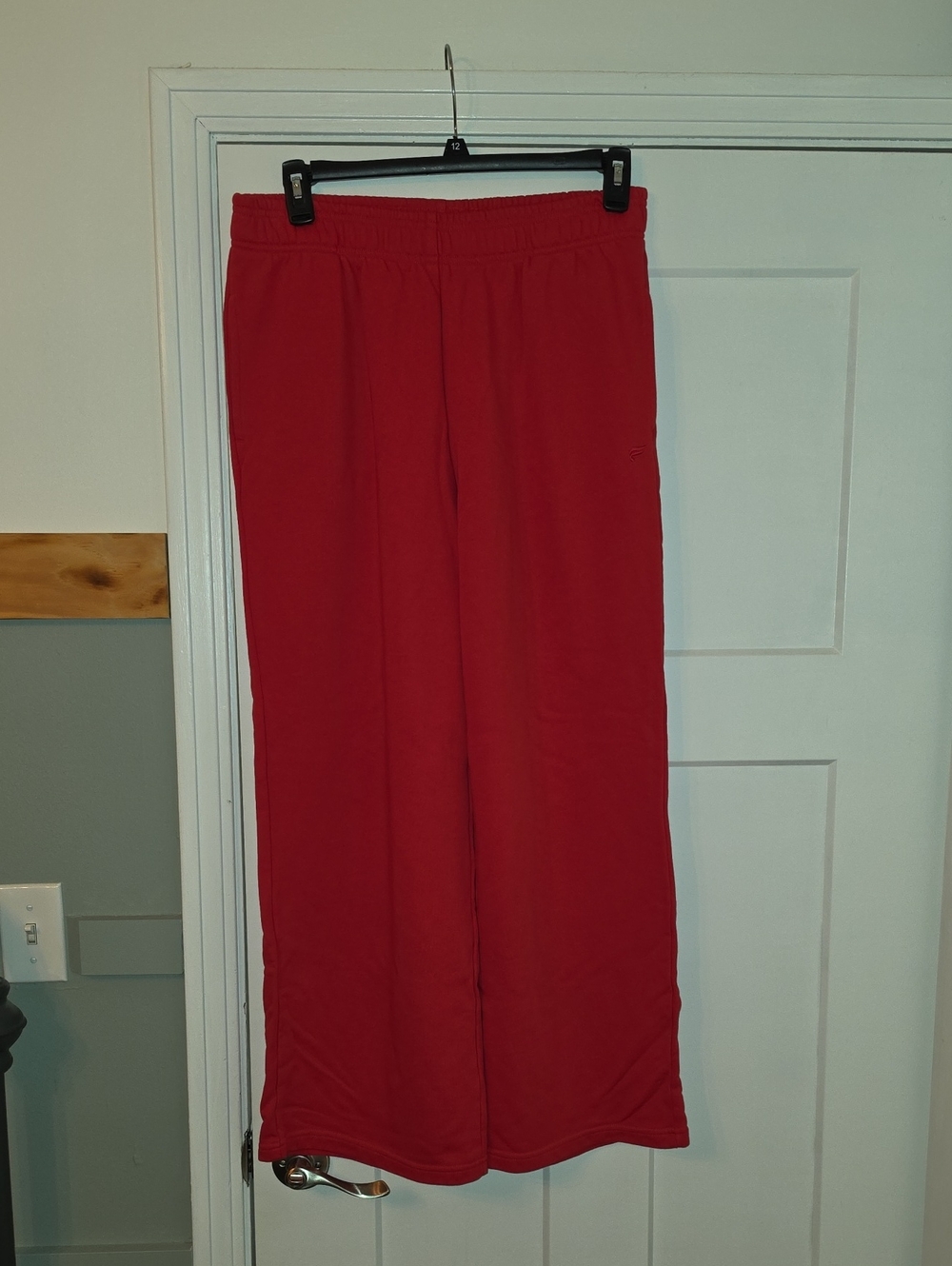 Fabletics Wide Leg Cozy Fleece SweatPants in Red